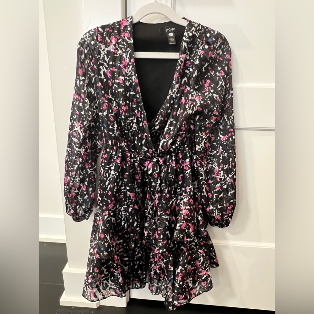 Girls Aqua wrap dress